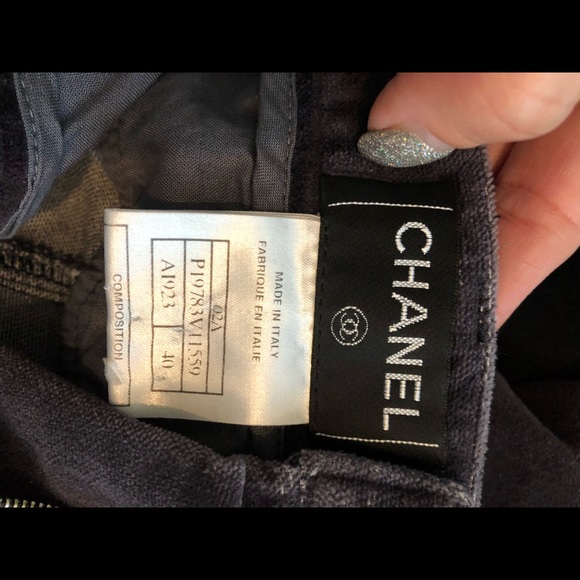 $1500 Chanel Velvet Pants Jeans Size 40 US 6 - Picture 7 of 8